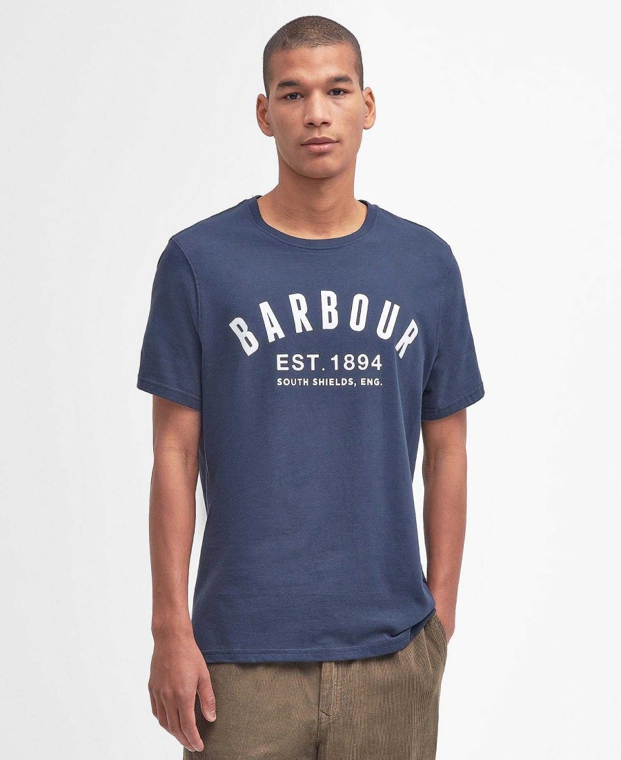 Men Barbour T-Shirts | Essential Ridge Logo T-Shirt