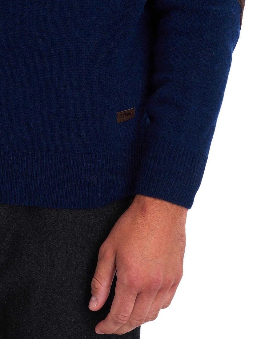 Men Barbour Jumpers | Essential Elbow Patch Sweatshirt