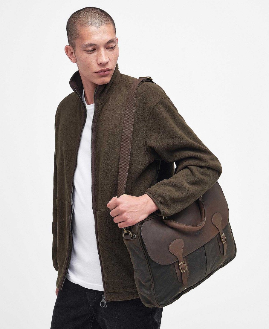 Accessories Barbour Bags & Luggage | Wax Leather Briefcase