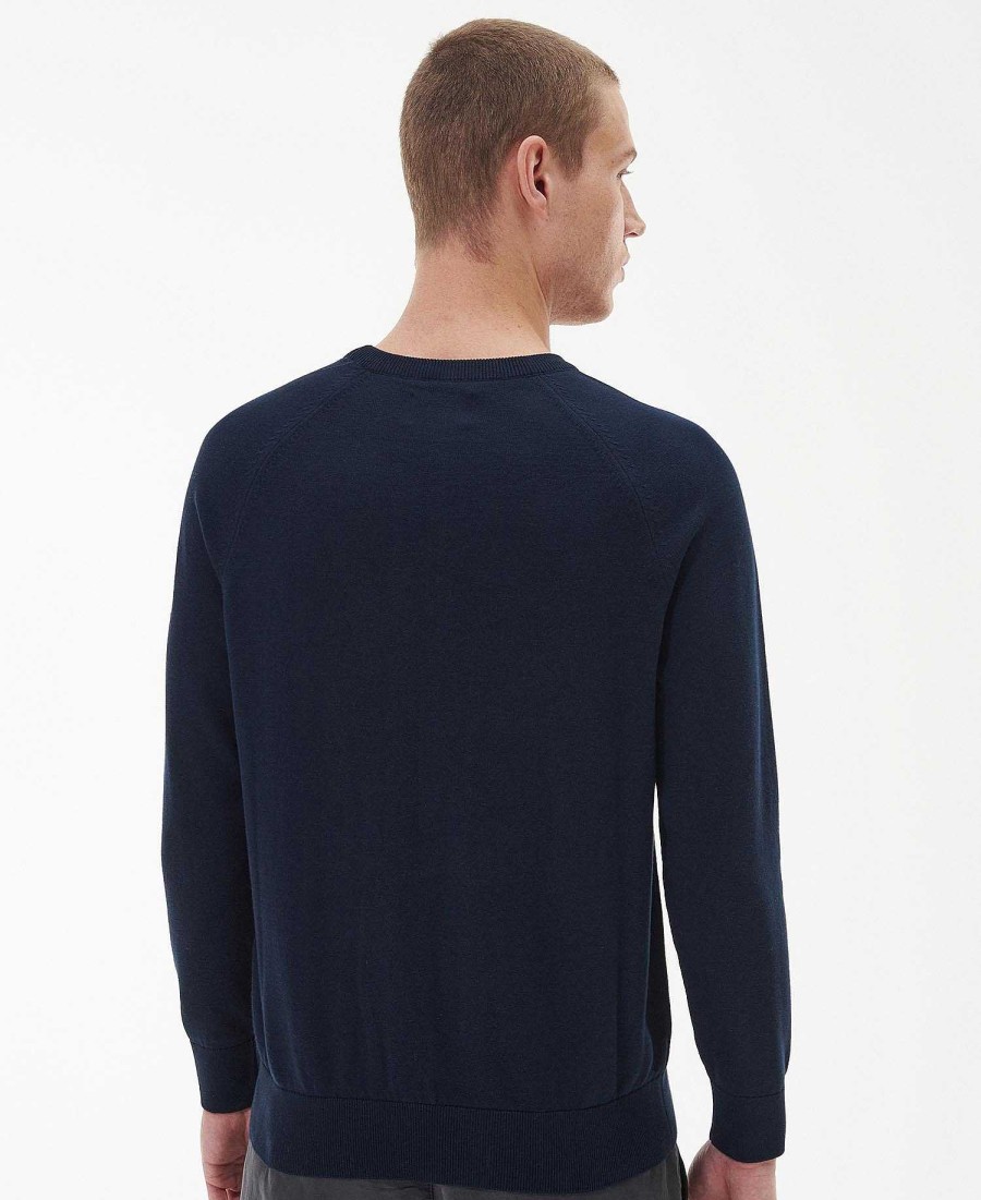 Men Barbour Jumpers | Cotton Crew Neck Sweater