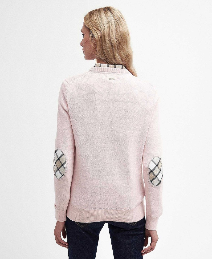 Women Barbour Jumpers | Lavender Crew Neck Jumper