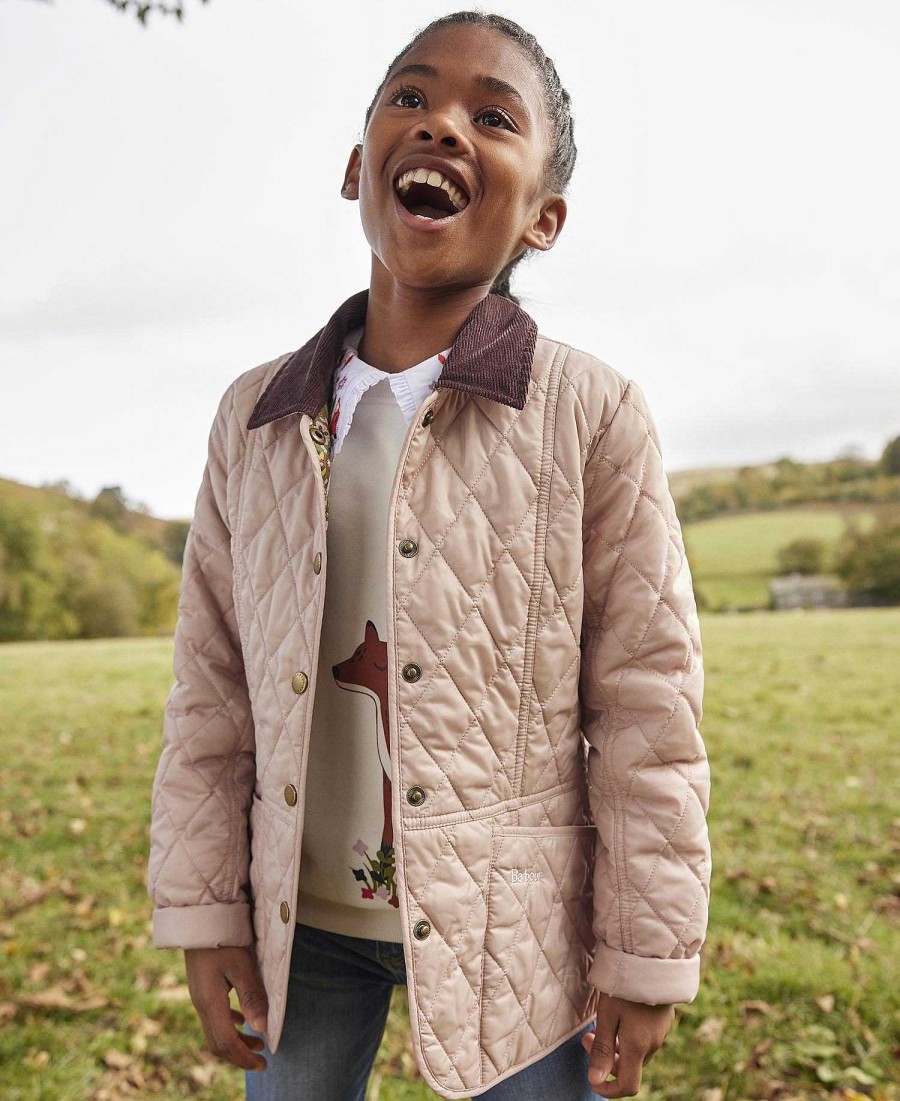 Kids Barbour Jackets | Girls Printed Liddesdale Quilted Jacket