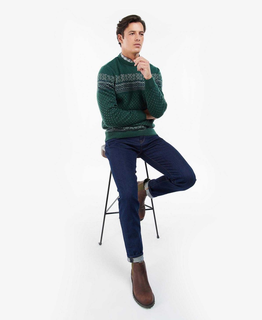 Men Barbour Jumpers | Essential Fairisle Sweatshirt