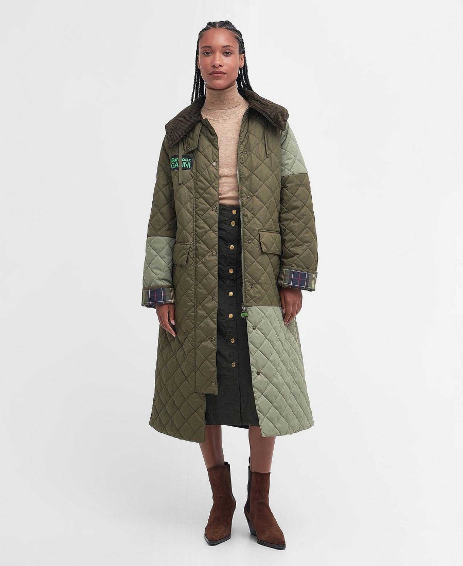 Women Barbour Quilted Jackets | Barbour X Ganni Burghley Quilted Jacket