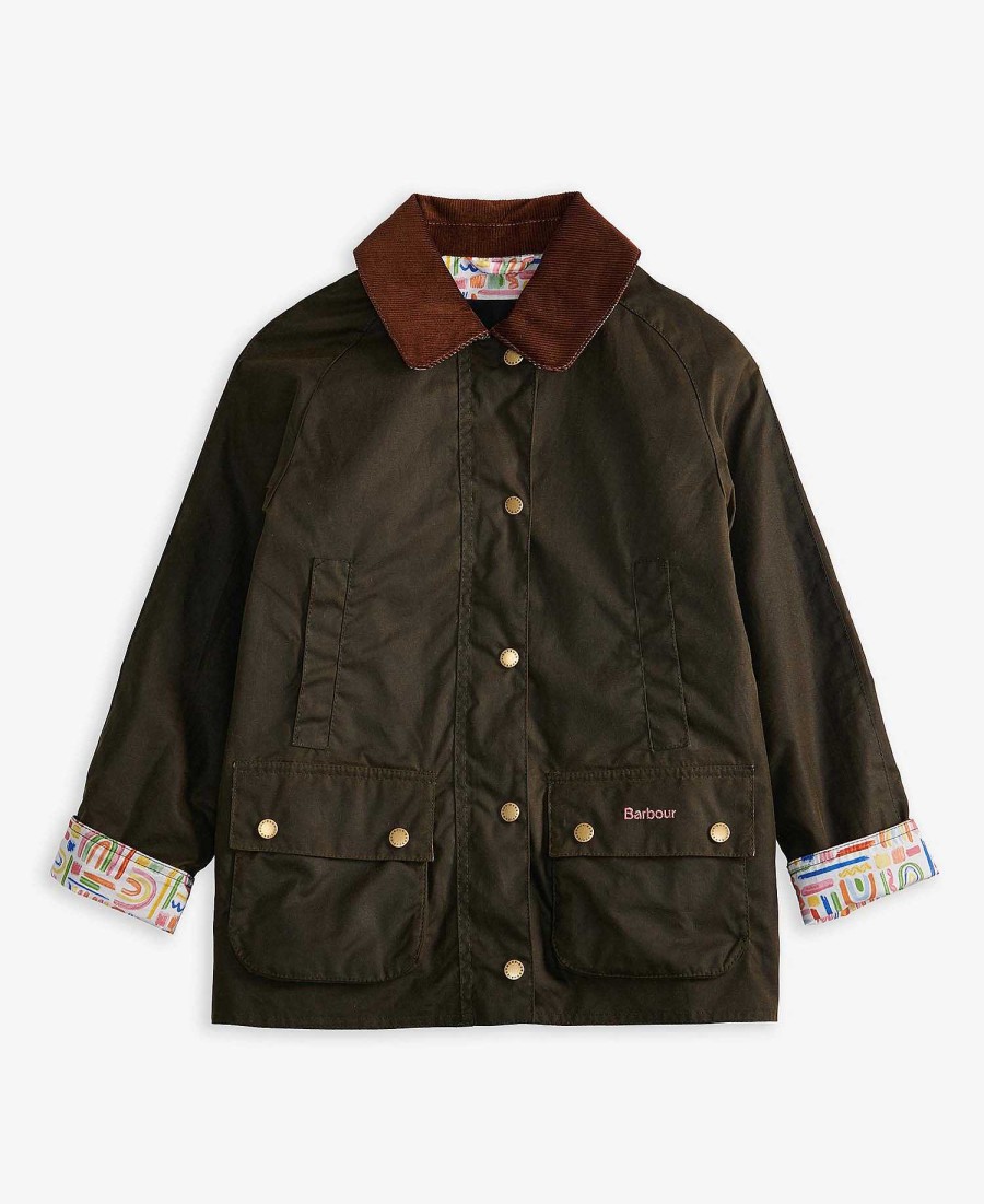 Kids Barbour Jackets | Girls' Acorn Waxed Jacket