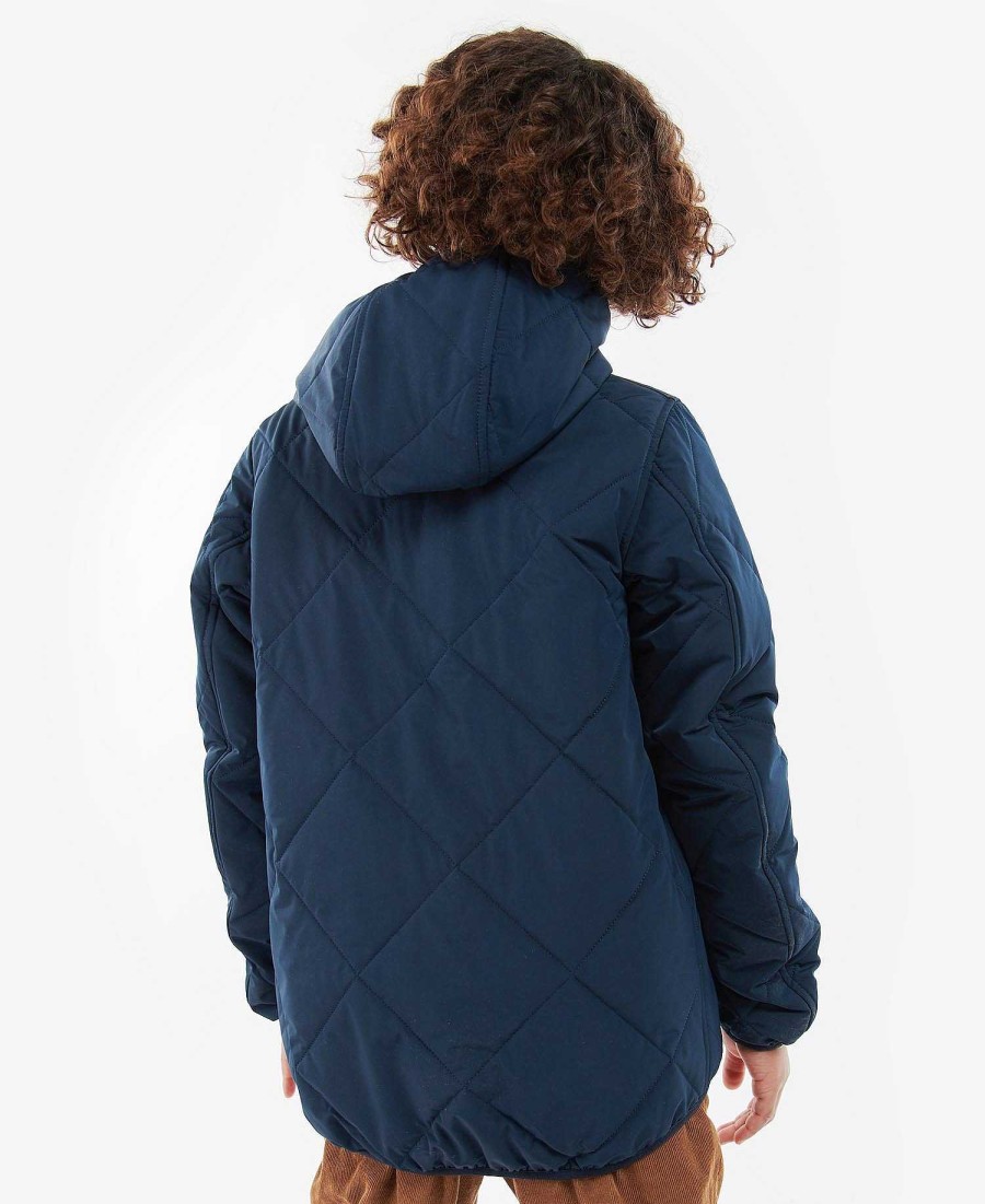 Kids Barbour Jackets | Boys Hooded Liddesdale Quilted Jacket