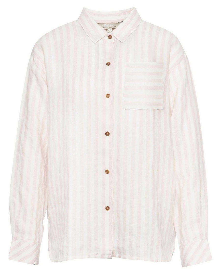 Women Barbour Shirts & Blouses | Annie Striped Linen Shirt