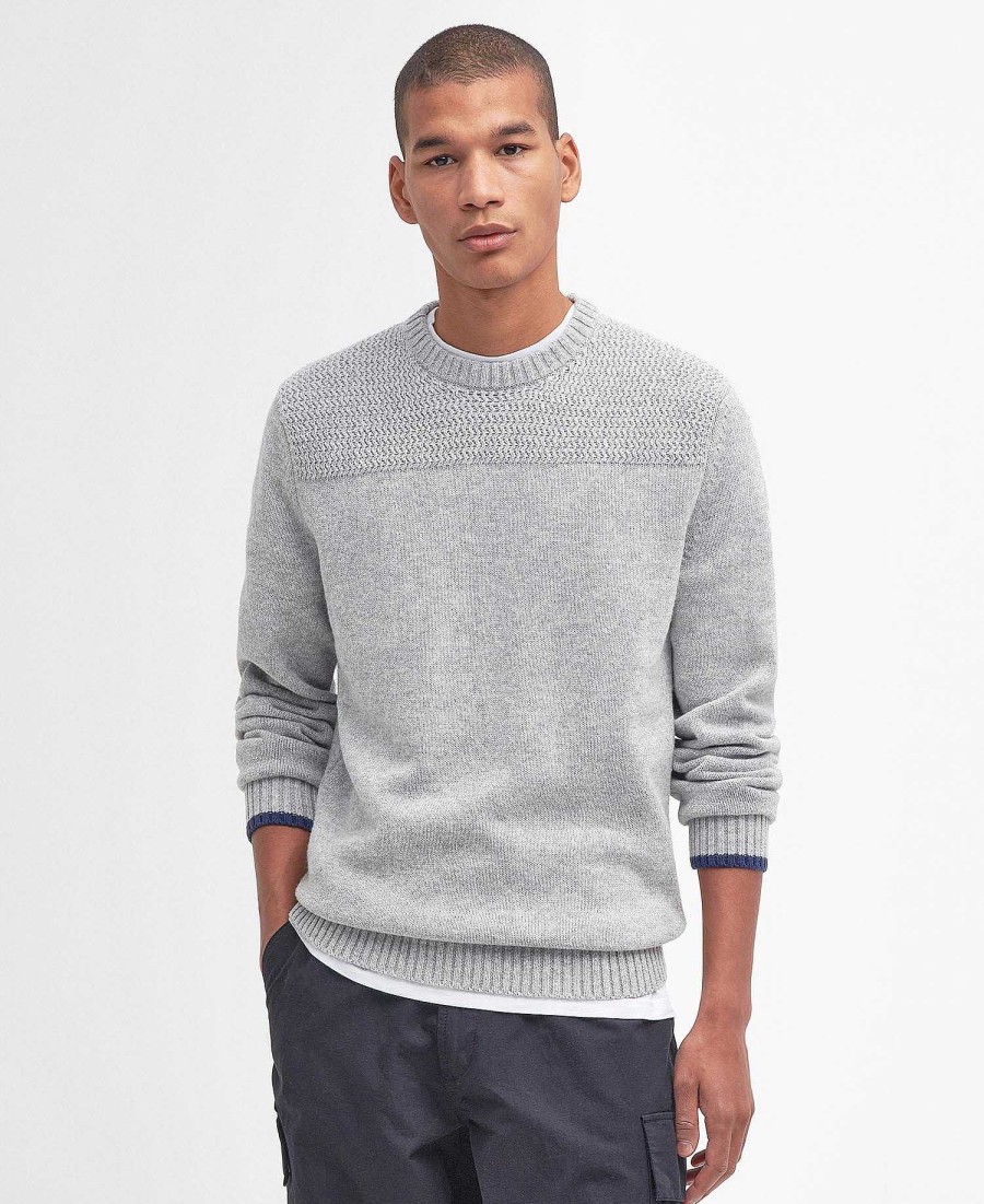 Men Barbour Jumpers | Scull Crew-Neck Sweatshirt