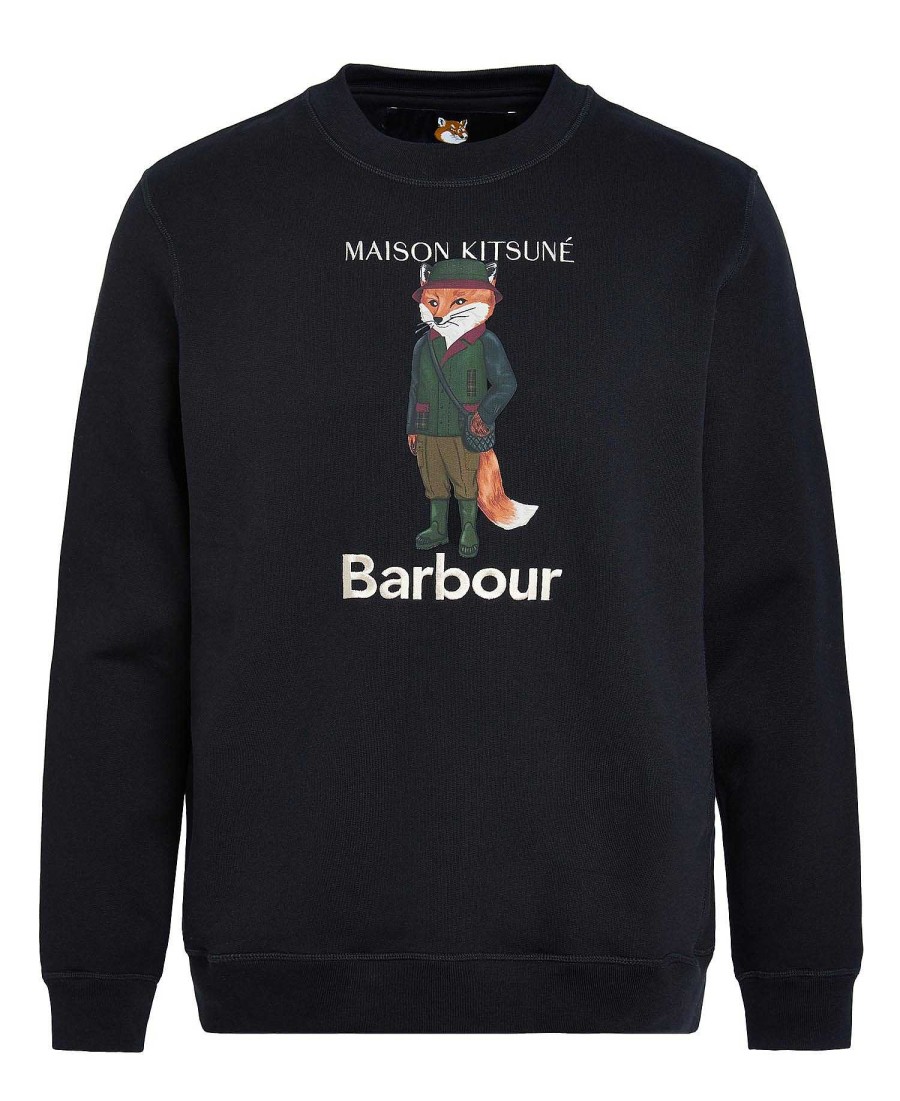 Women Barbour Hoodies & Sweatshirts | Barbour X Maison Kitsune Beaufort Fox Sweatshirt