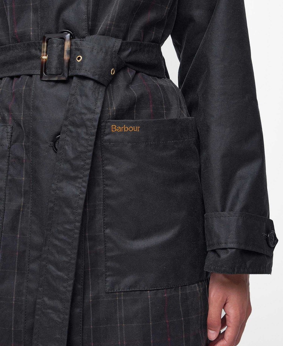 Women Barbour Waxed Jackets | Everly Wax Trench Coat