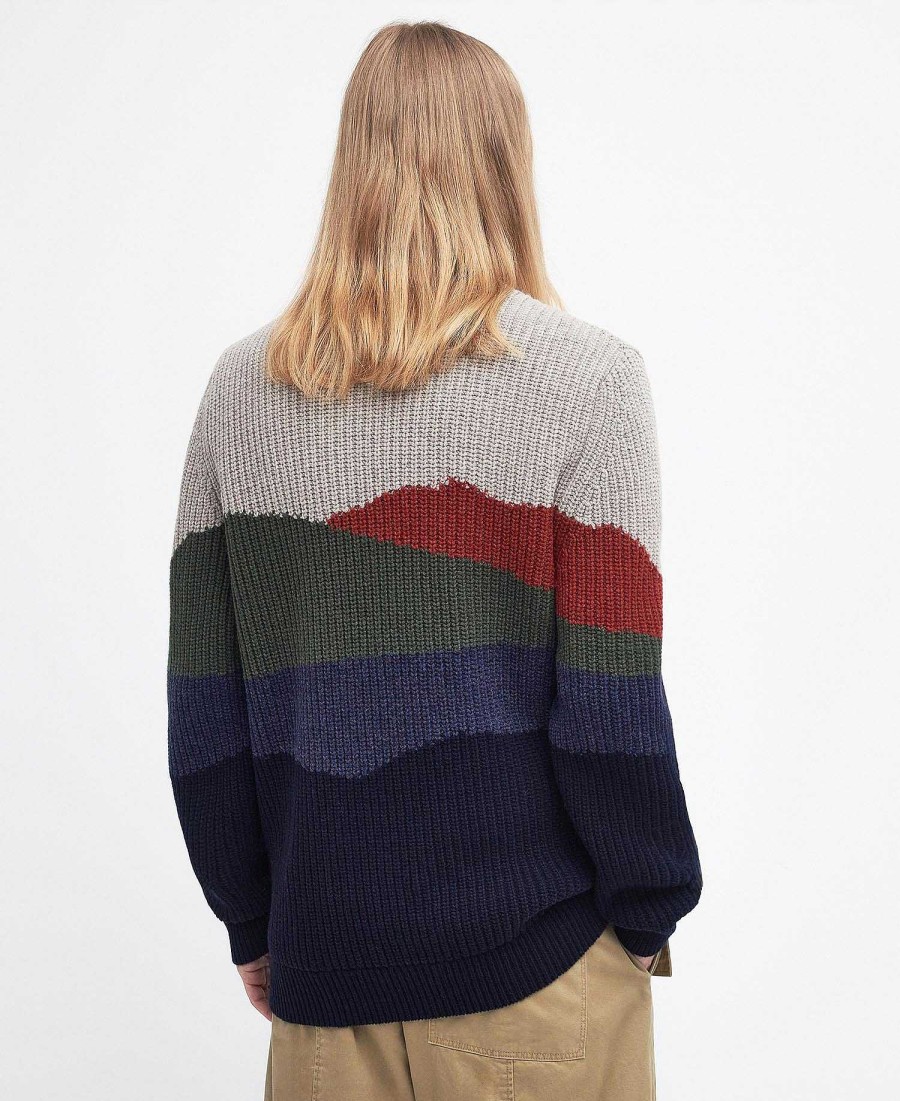 Men Barbour Jumpers | Barbour X Maison Kitsune Landscape Knitted Jumper