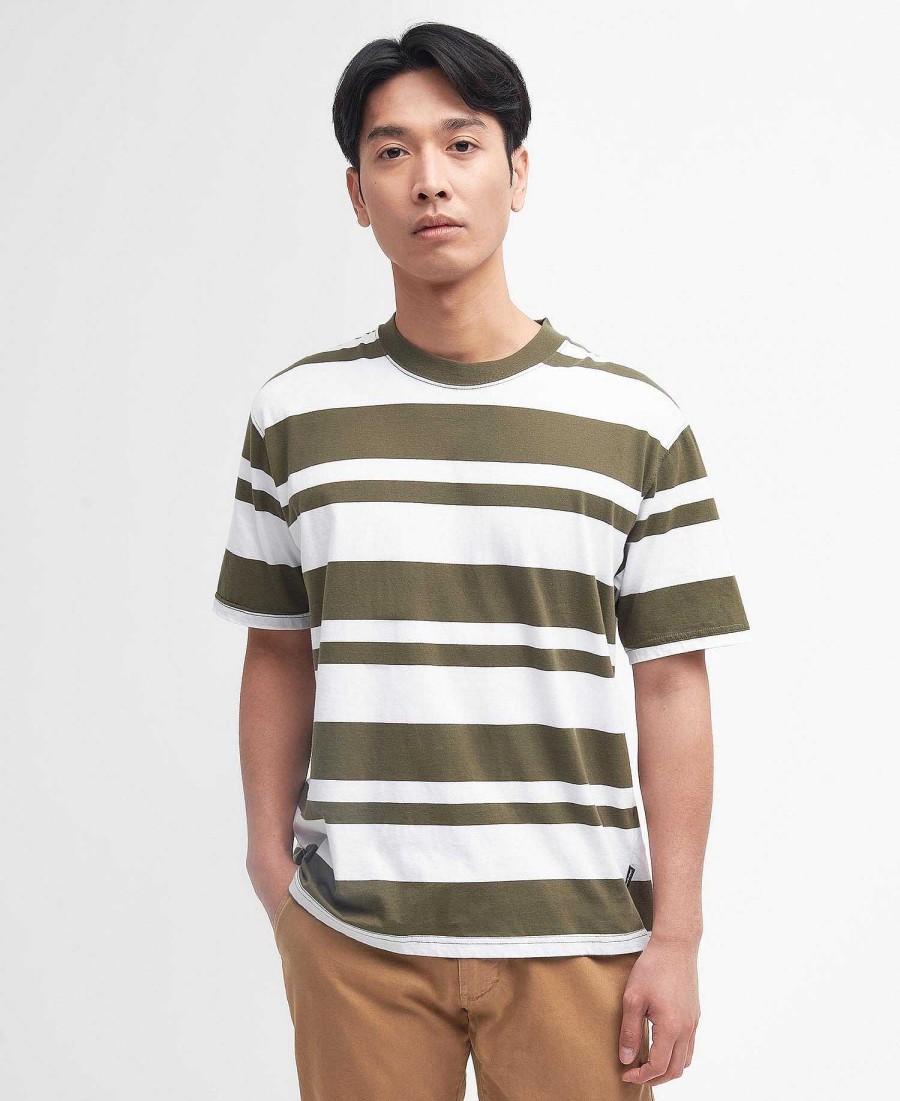 Men Barbour T-Shirts | Friars Oversized Striped T-Shirt