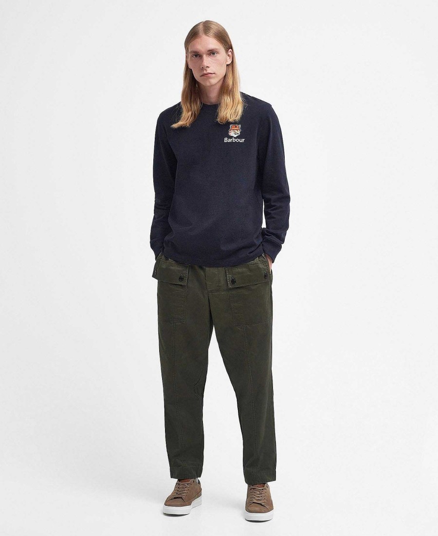 Women Barbour T-Shirts | Barbour X Maison Kitsune Fox Head T-Shirt