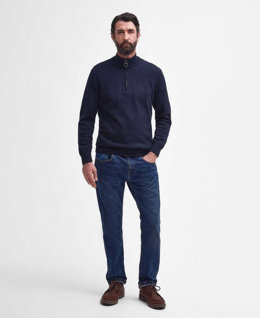 Men Barbour Jumpers | Cotton Half Zip