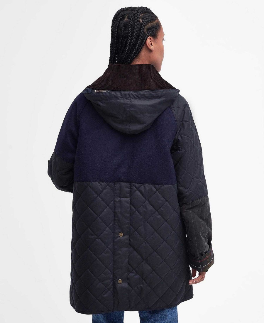 Women Barbour Waxed Jackets | Barbour X Ganni Short Burghley Quilted Wax Jacket