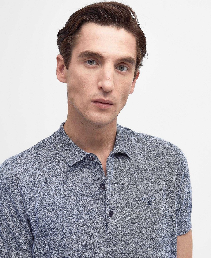 Men Barbour Jumpers | Buston Knitted Polo Shirt