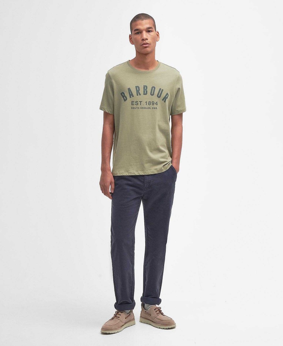 Men Barbour T-Shirts | Essential Ridge Logo T-Shirt