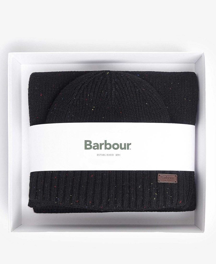 Accessories Barbour Scarves & Handkerchiefs | Carlton Fleck Beanie & Scarf Gift Set