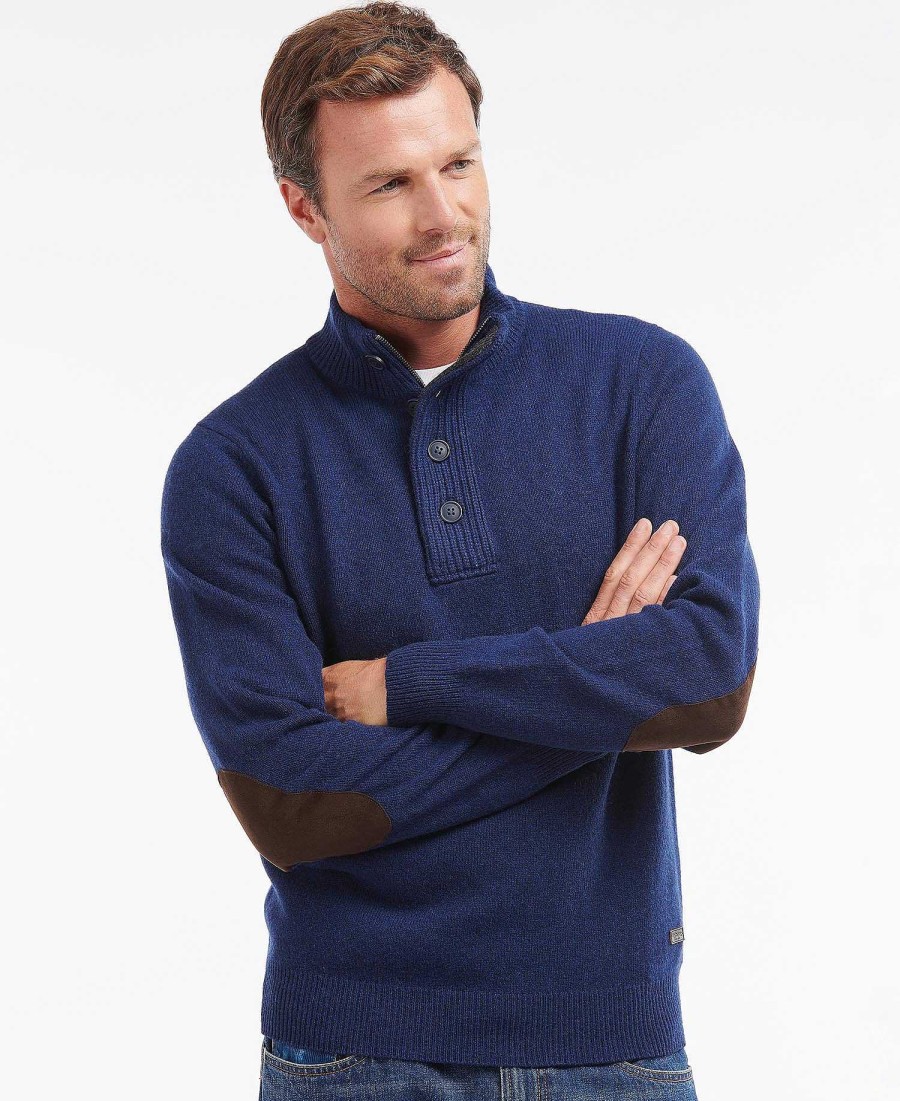 Men Barbour Jumpers | Essential Elbow Patch Sweatshirt