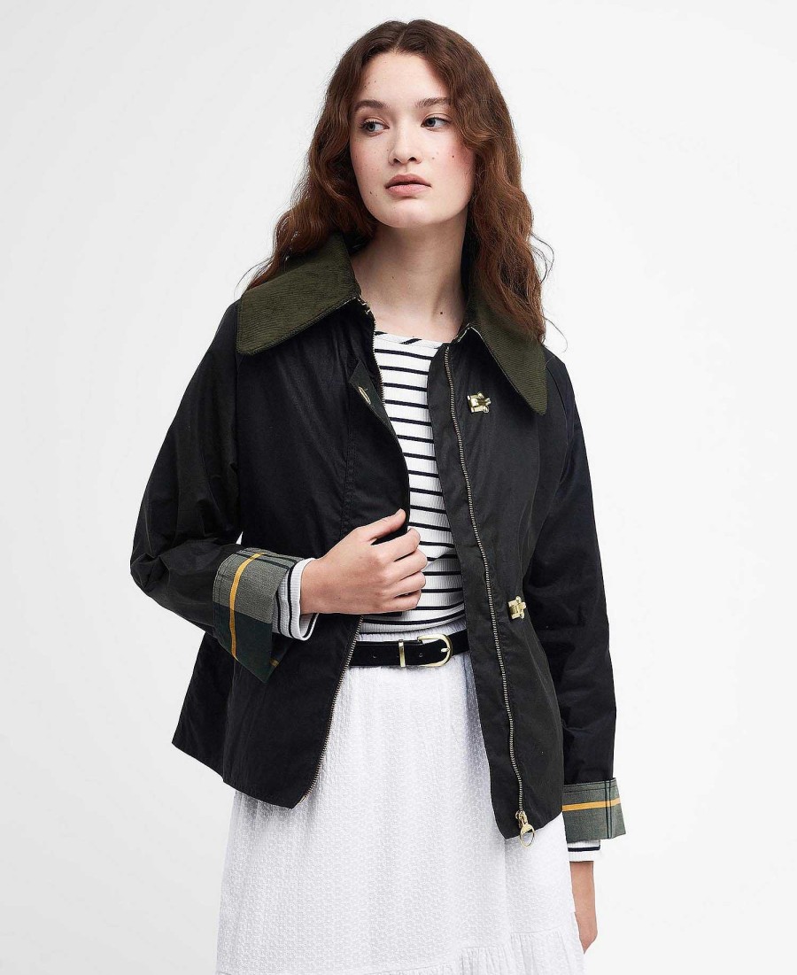 Women Barbour Waxed Jackets | Patch Drummond Spey Waxed Jacket