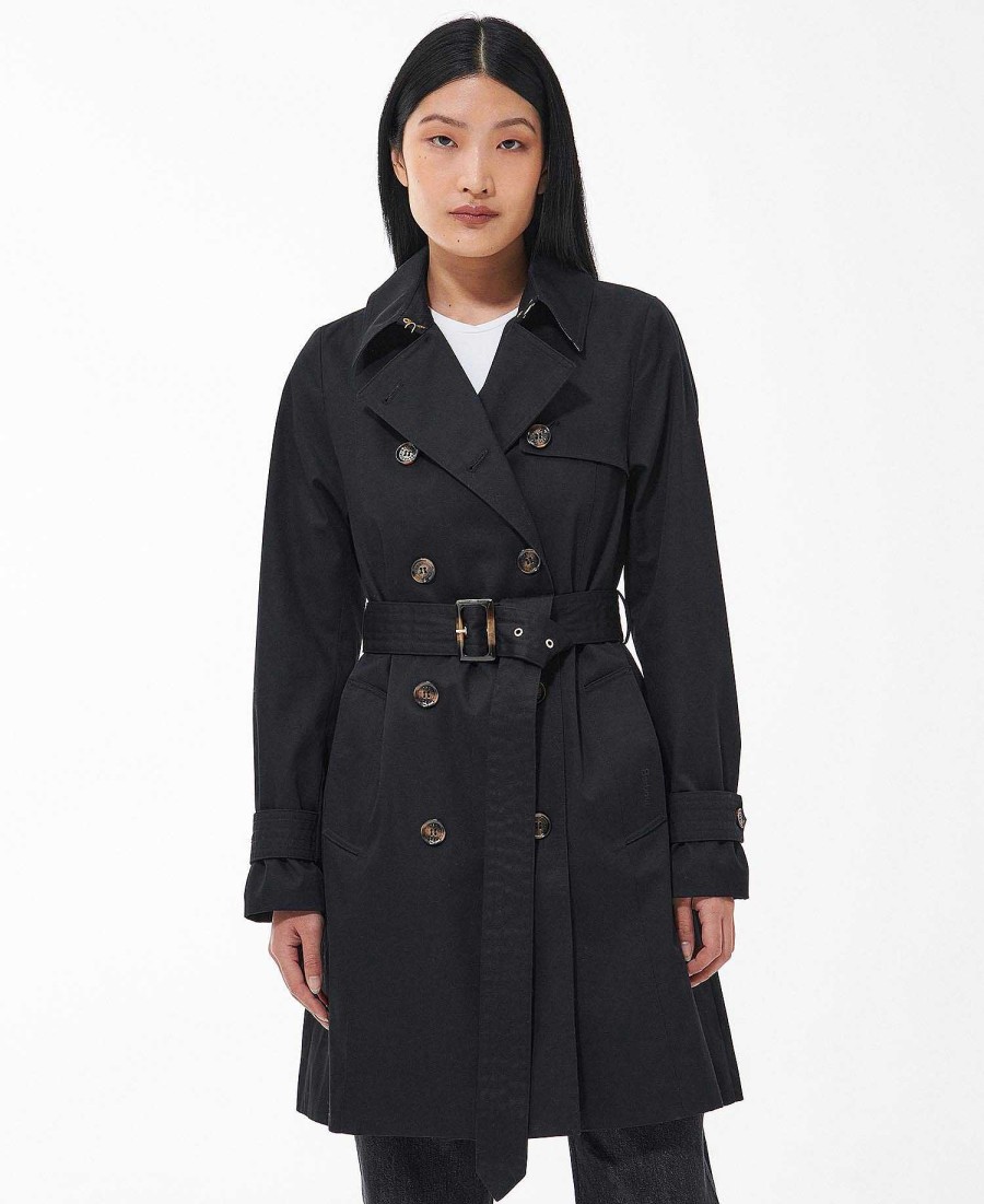 Women Barbour Trench Coats | Short Greta Showerproof Trench Coat