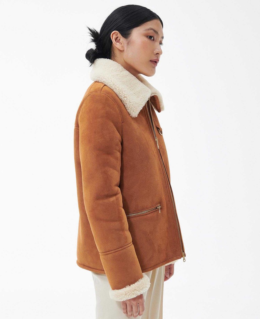 Women Barbour Casual Jackets | Amal Shearling Aviator Jacket