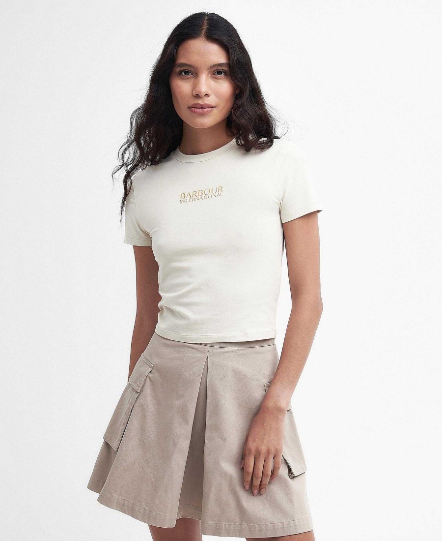 Women Barbour T-Shirts | Reign Cropped T-Shirt