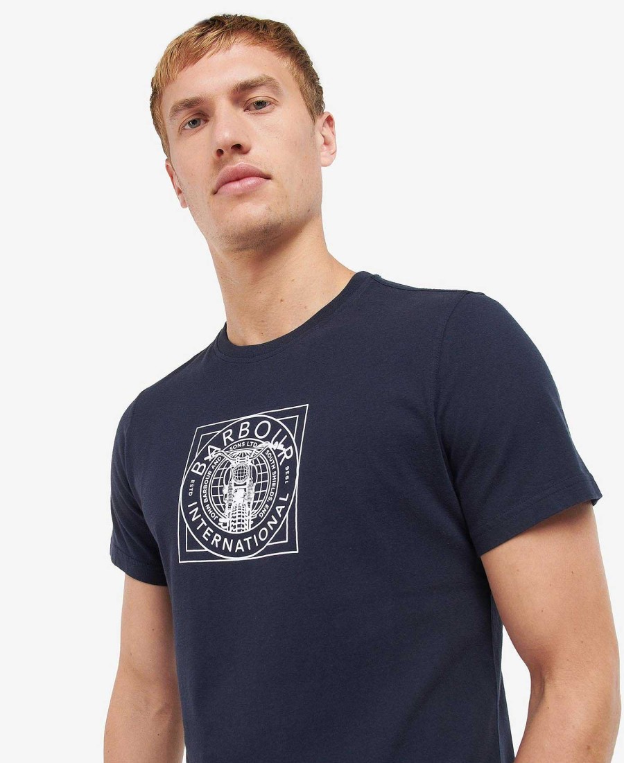 Men Barbour T-Shirts | B.Intl Miles Graphic-Print T-Shirt