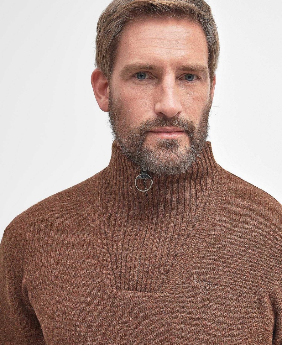 Men Barbour Jumpers | Essential L/Wool Half Zip Jumper